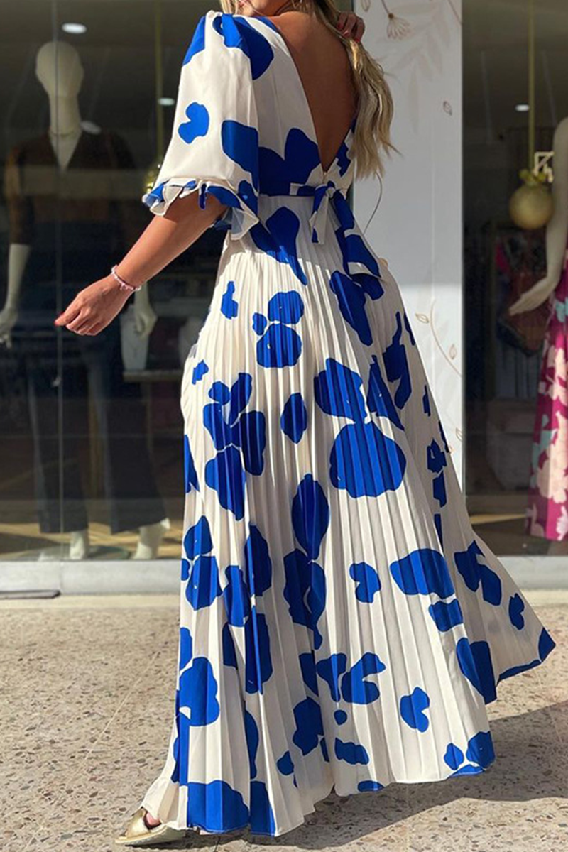 Levoire | Élégant Imprimé Géométrique Décolleté En V Robes