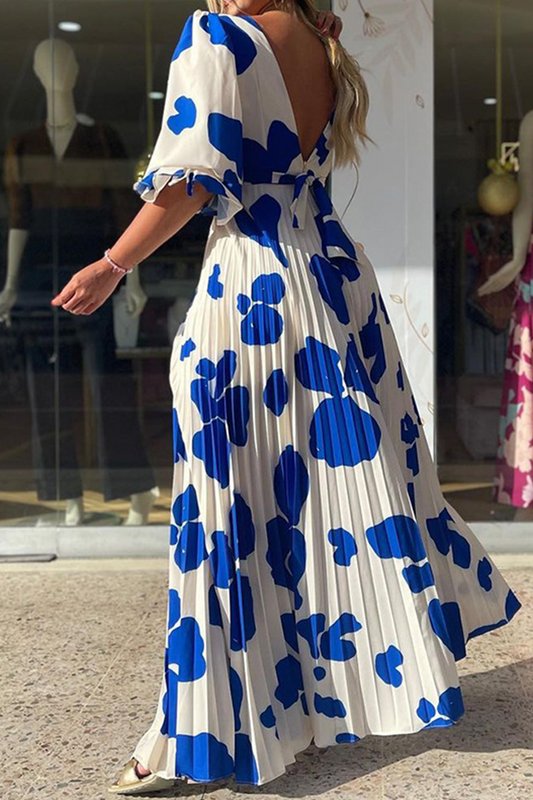 Levoire | Élégant Imprimé Géométrique Décolleté En V Robes