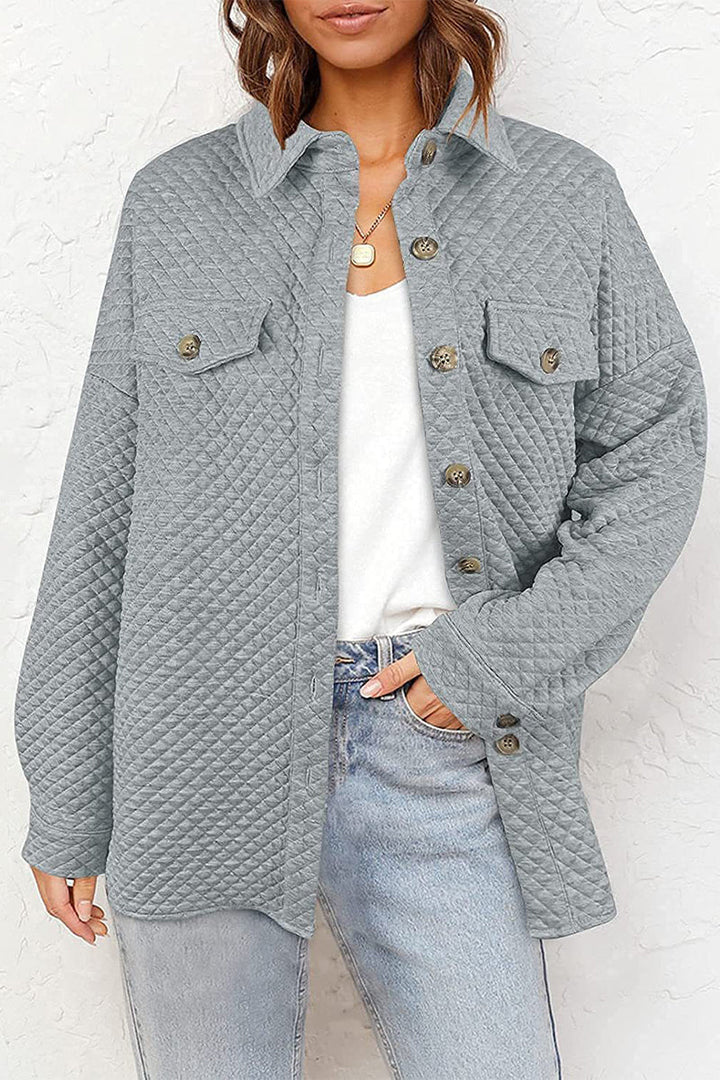 Levoire | Veste Décontractée Unie À Col Rabattu Avec Boutons