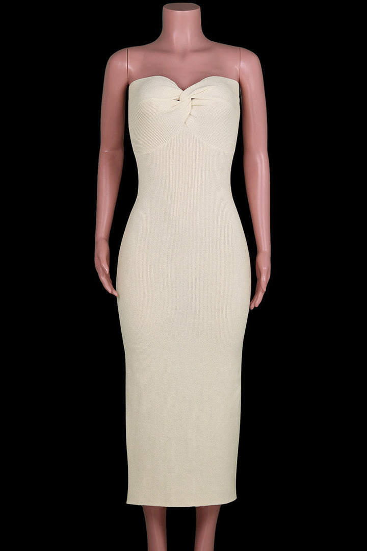 Levoire | Robe Sexy Solide Asymétrique Sans Bretelles À Une Étape