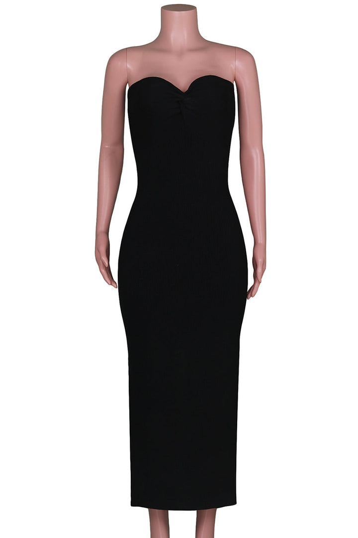 Levoire | Robe Sexy Solide Asymétrique Sans Bretelles À Une Étape