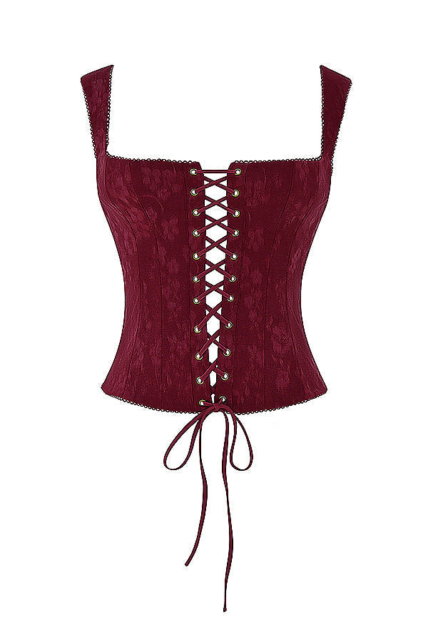 Levoire | Merlot Lacet De Chaussure Corset Chemise