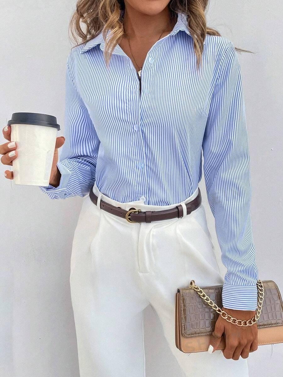 Levoire | Chemise Classique Rayée À Manches Longues