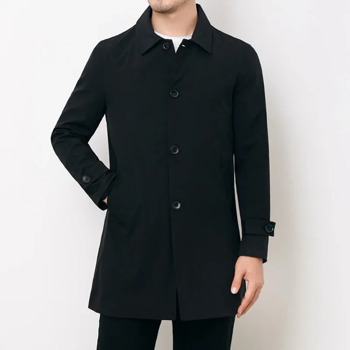 Levoire | Trench-Coat Avec Boutons Pour Hommes Noir