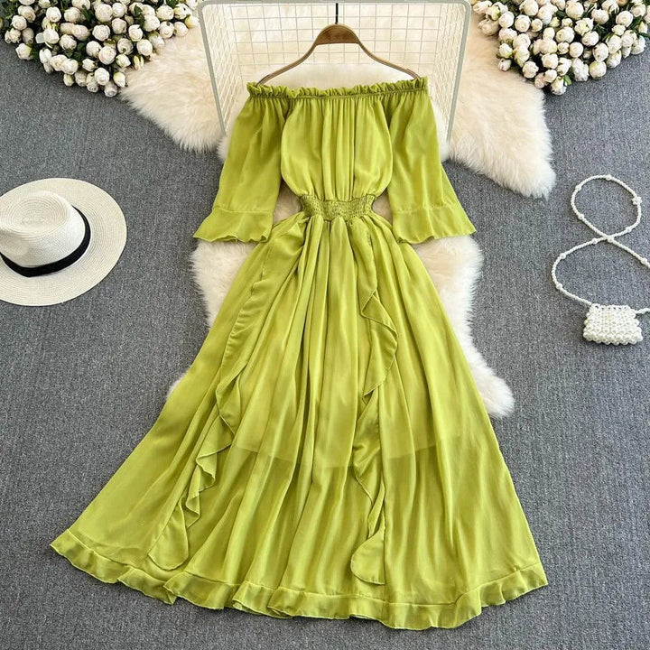 Levoire | Robe en chiffon kootut Bleu jaune Taille moyenne
