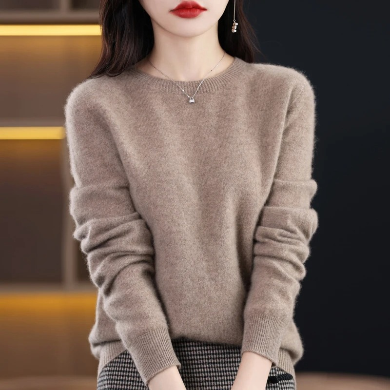 Levoire | Cachemire-pull Nuisettes Col Rond, Doux Luxe & Chaleur Hellebrun