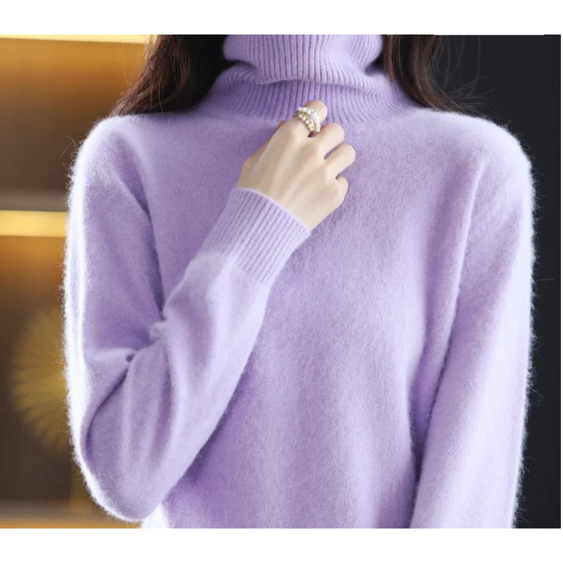 Levoire | Pull à col rond pour femmes Pull en tricot doux, élégant et chaud Lilas