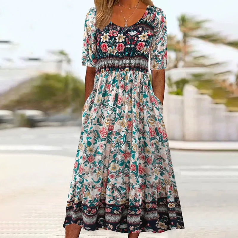 Levoire | Robe Plissée À Fleurs Multicolore