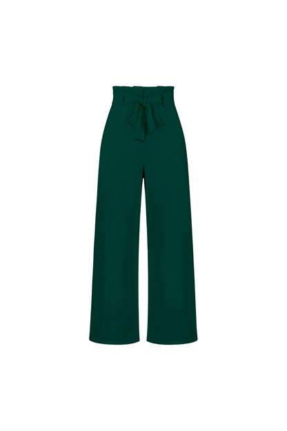 Levoire | Pantalon En Lin Pour Femmes Long Vert