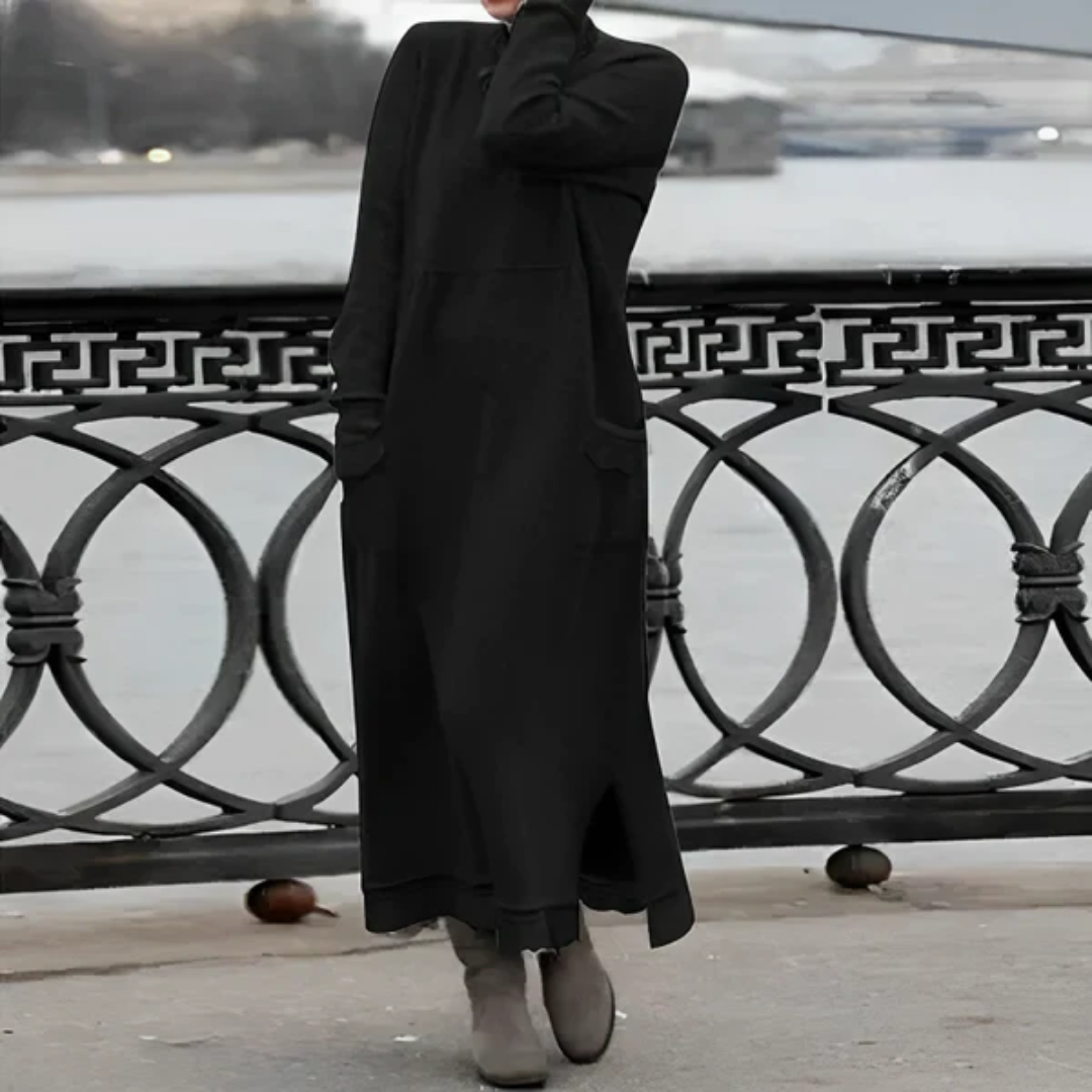 Levoire | Maxi robe à manches longues pour femmes Noir