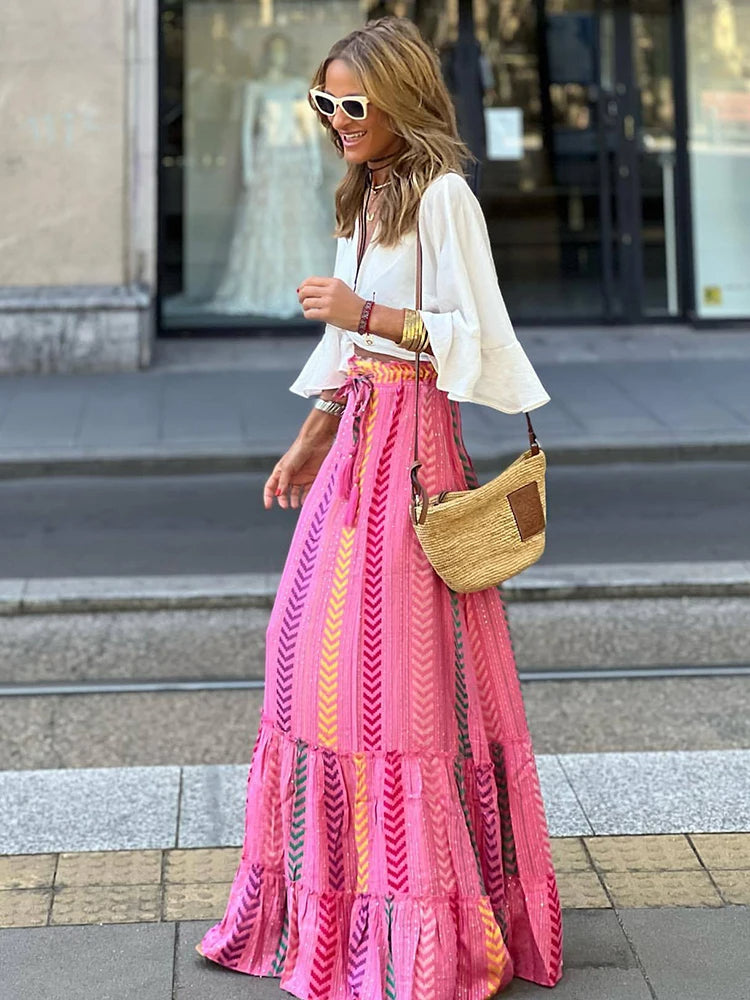 Levoire | Robe Boho Rock avec bandeau pour femmes Rosa