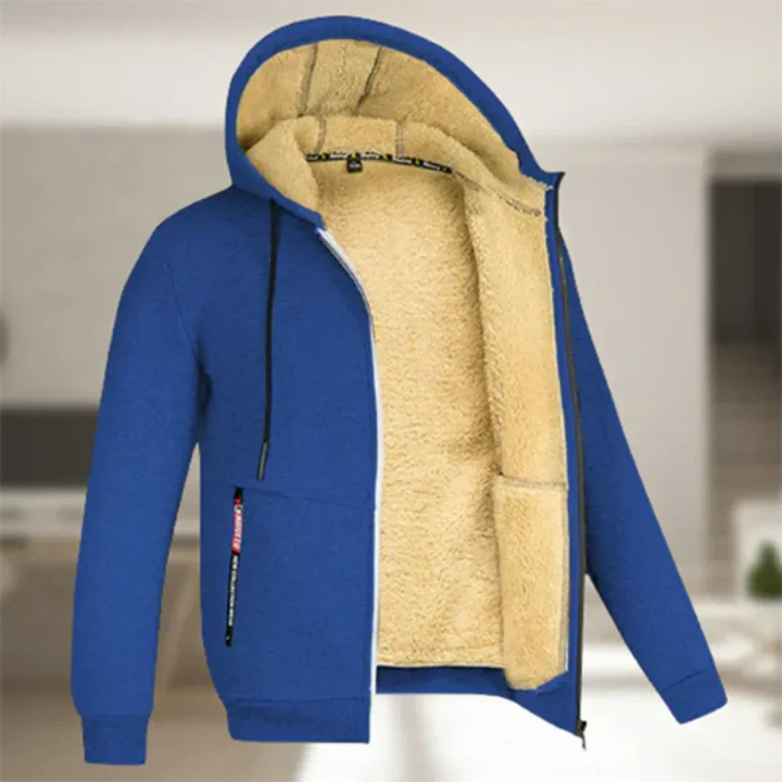Levoire | Veste chaude avec fermeture éclair et capuche Bleu