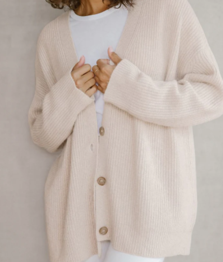 Levoire | Long Cardigan Femmes flocons d'avoine