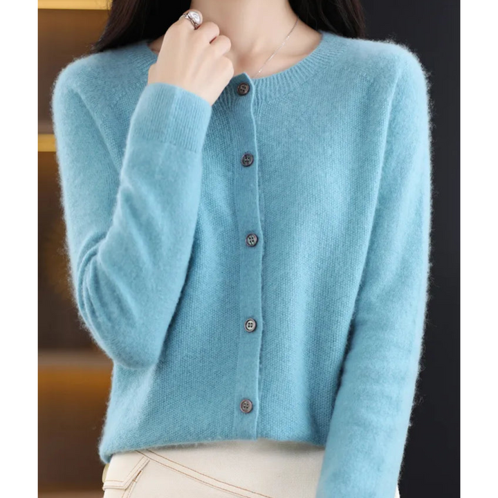 Levoire | Cardigan Boutonné Pour Femme - Manches Longues Bleu clair