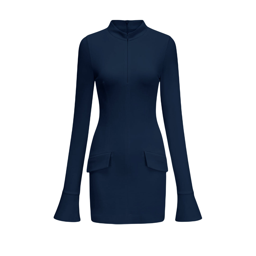 Levoire | Robe Mini Évasée À Taille Ajustée Bleu marine