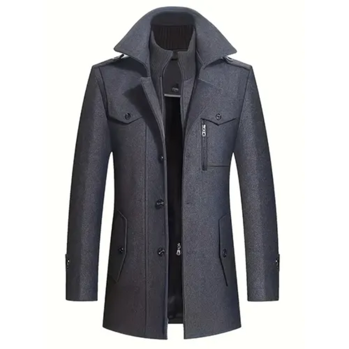 Levoire | Manteau Long Et Formel Doublé Gris