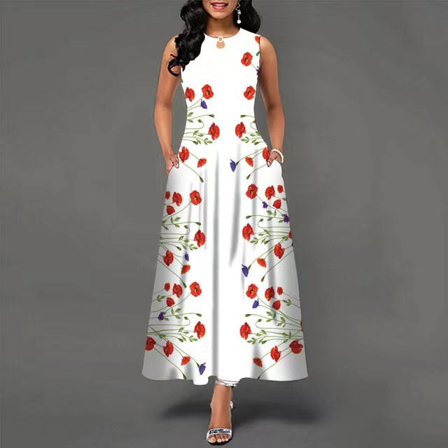 Levoire | Robe Longue Sans Manches Pour Femme Rose