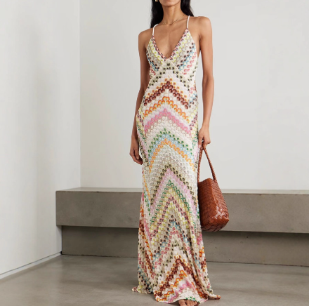 Levoire | Robe À Épaule Décalée Rayée Multicolore