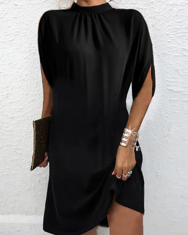 Levoire | Robe Confortable À Manches Courtes Pour - Femmes - Mini Noir