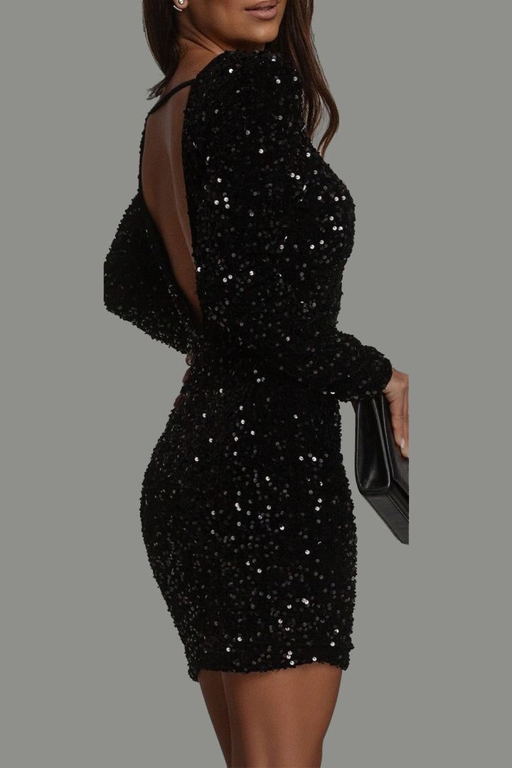 Levoire | Robe À Paillettes Sans Dos Pour Femmes Vêtements De Soirée Glamour