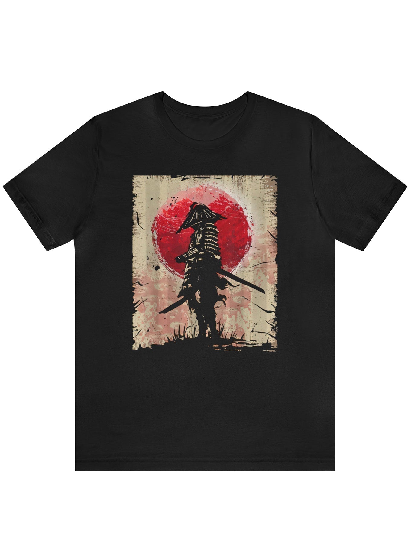 Levoire | T-Shirt D'Été En Coton À Motif D'Anime Samouraï Noir