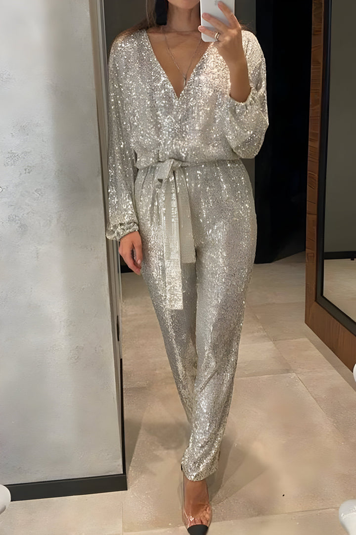 Levoire | Robe Sans Manches En Sequins Avec Décolleté V Pour Femmes argent