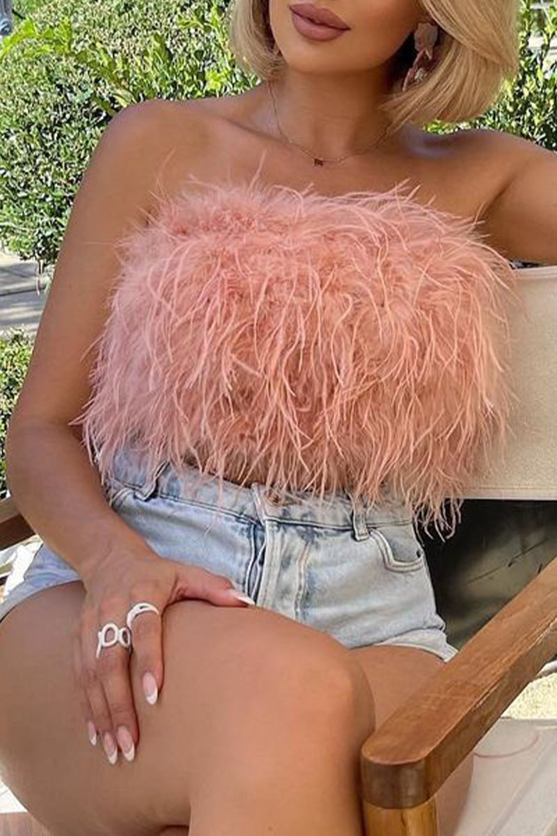 Levoire | Hauts Sans Manches Sexy Unicolores Rosa