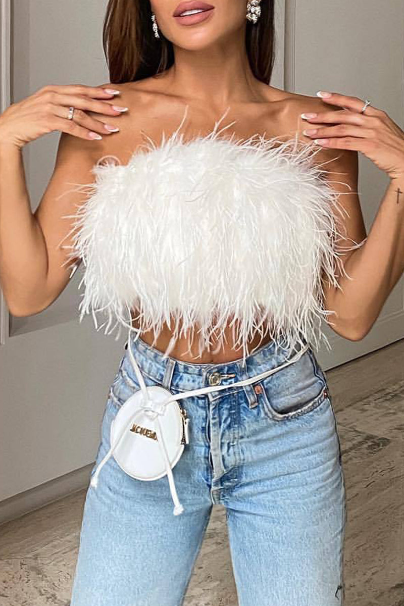 Levoire | Hauts Sans Manches Sexy Unicolores Blanc