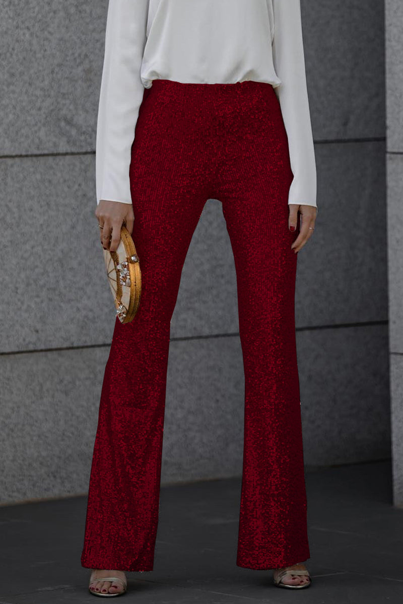 Levoire | Luxe Tynn Passform J Stretchy Taille Brillante Pantalons Rot