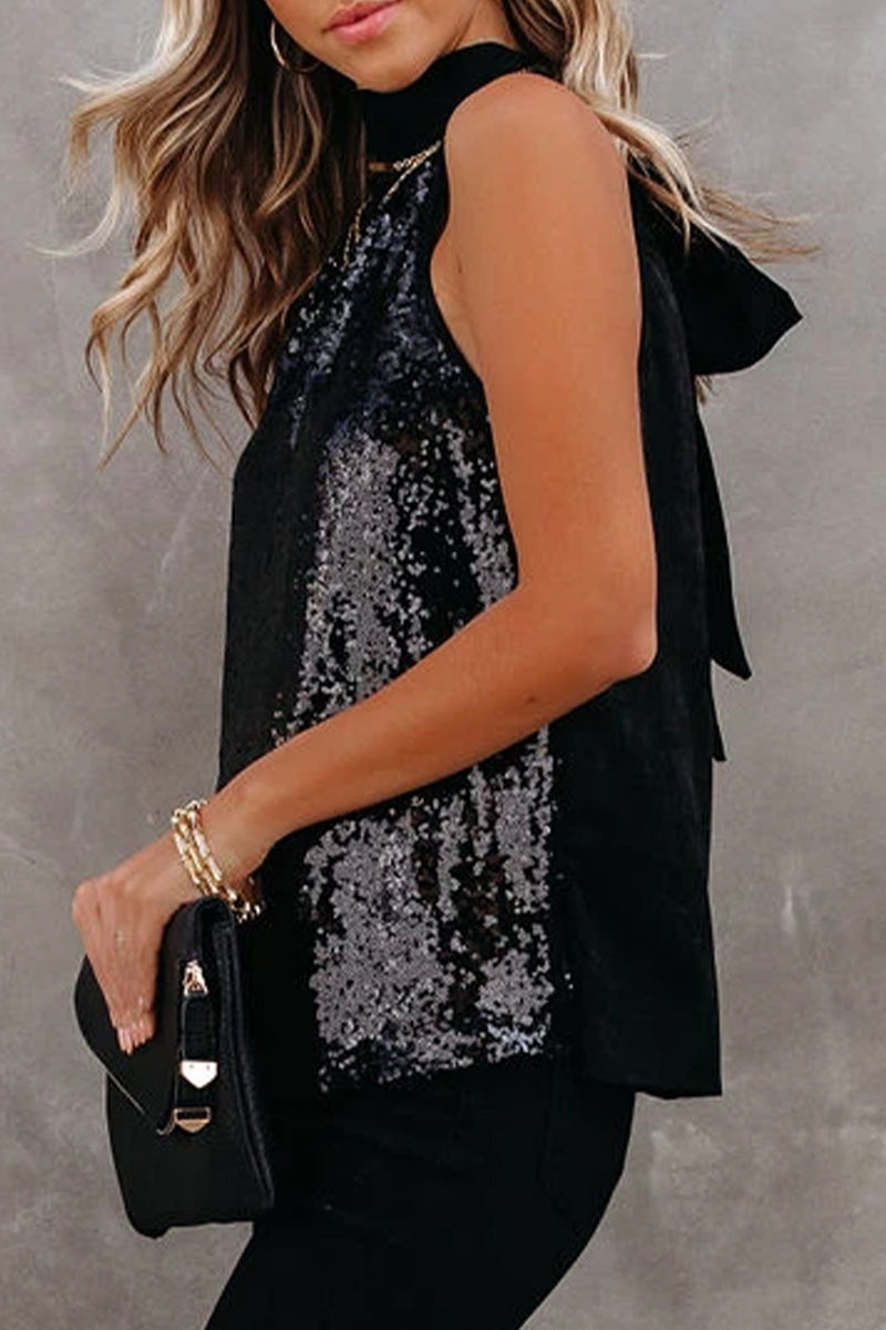 Levoire | Tops En Paillettes Solides Sexy