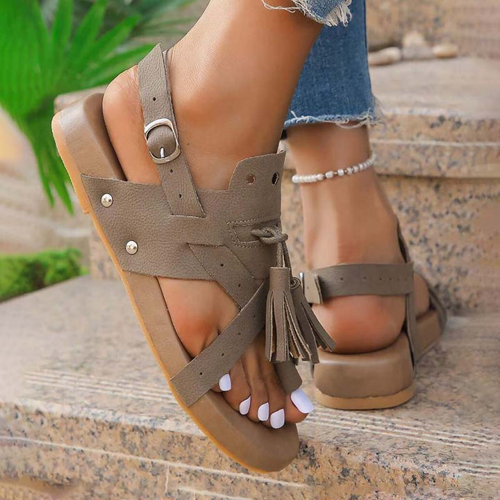 Levoire | Magnifiques Sandales Boho Avec Pompons Pour Femmes