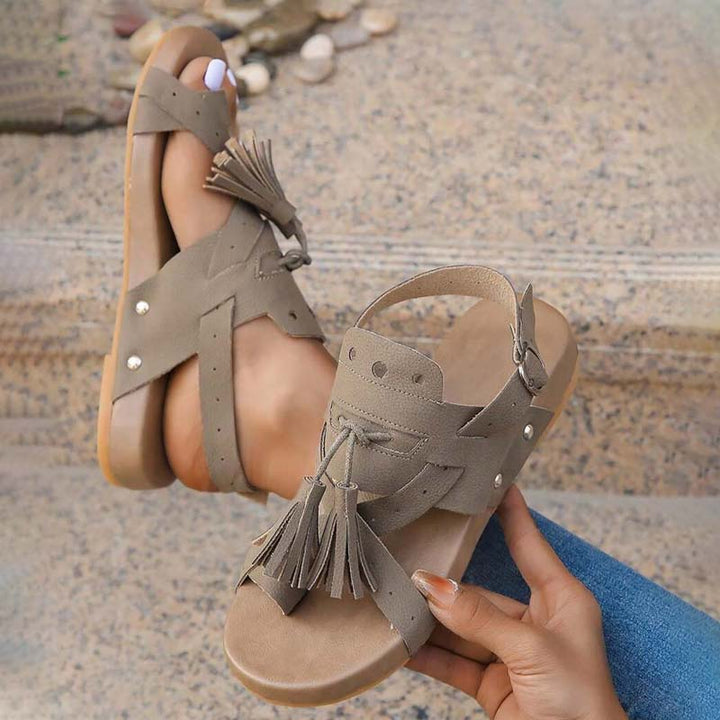 Levoire | Magnifiques Sandales Boho Avec Pompons Pour Femmes