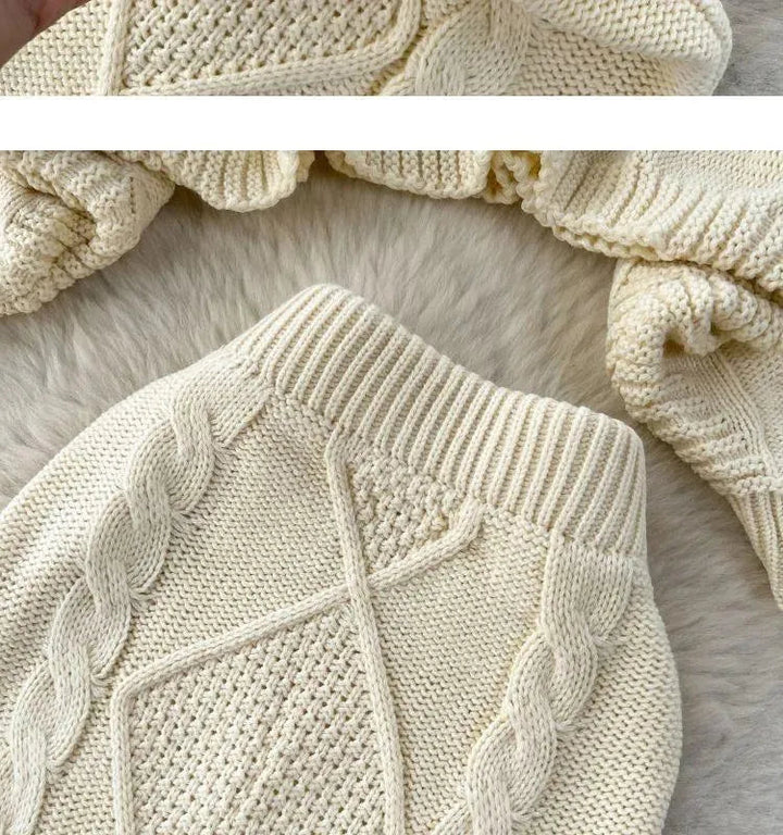 Levoire | Ensemble femme deux pièces en tricot dans un style français décontracté