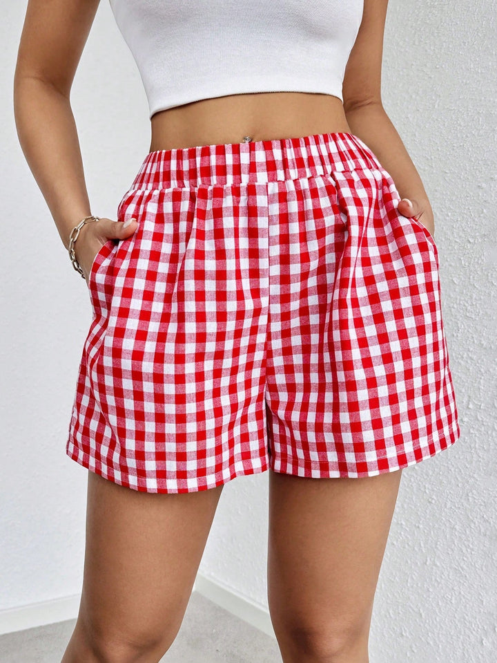 Levoire | Shorts Rentrés Pour Femmes Emily Rouge et Blanc