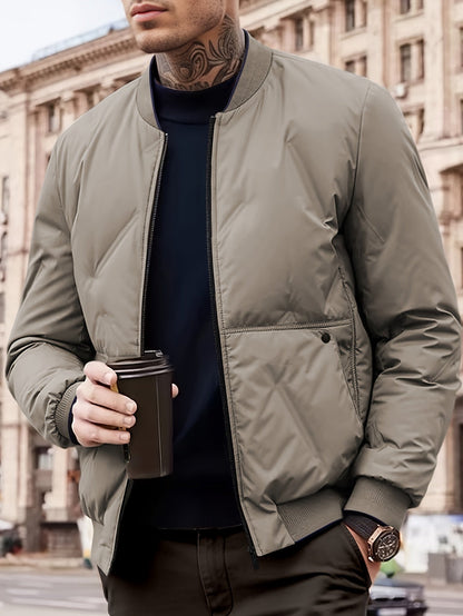 Levoire | Veste À Col Baseball À Manches Longues Avec Fermeture Éclair Khaki