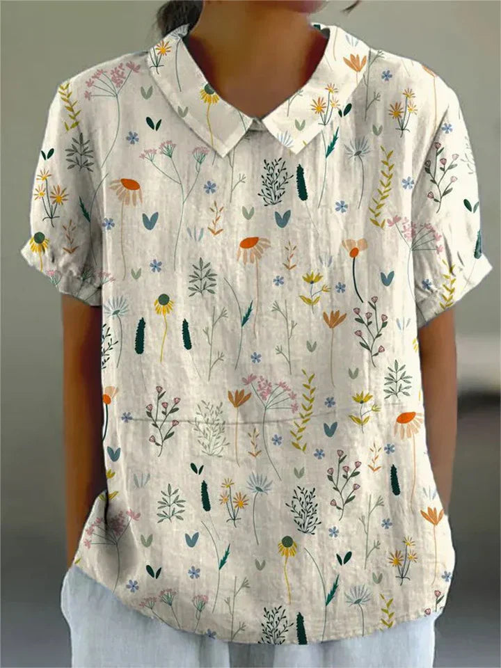 Levoire | Blouse À Fleurs Sauvages Blanc