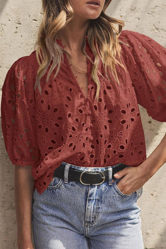 Levoire | Chemise Décontractée Unie À Col Mandarin Avec Découpes Et Boucles
