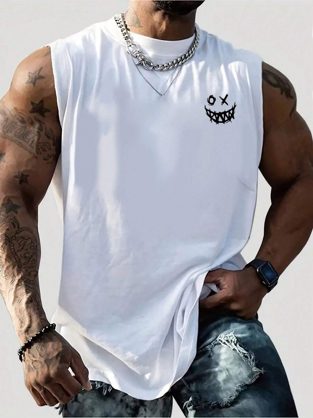 Levoire | Visage Souriant T-Shirt Blanc