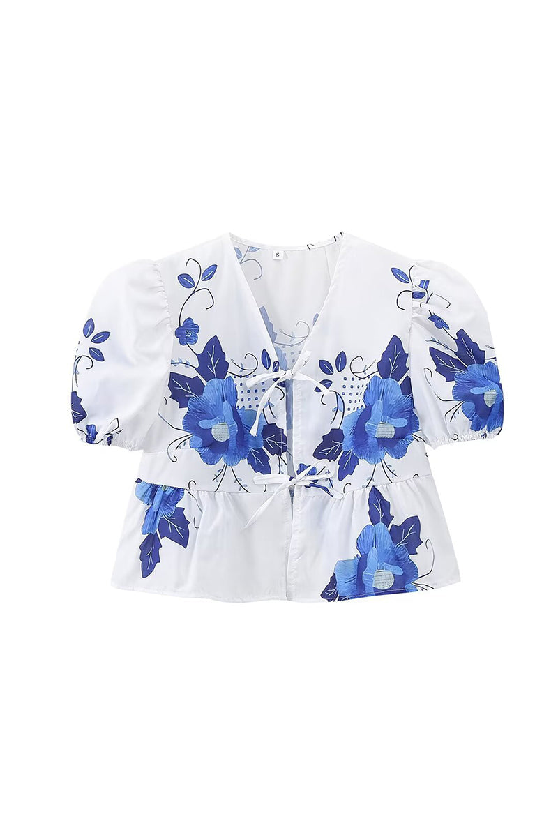Levoire | Blouses Décontractées À Imprimé Floral En Forme De Frein À Découpe