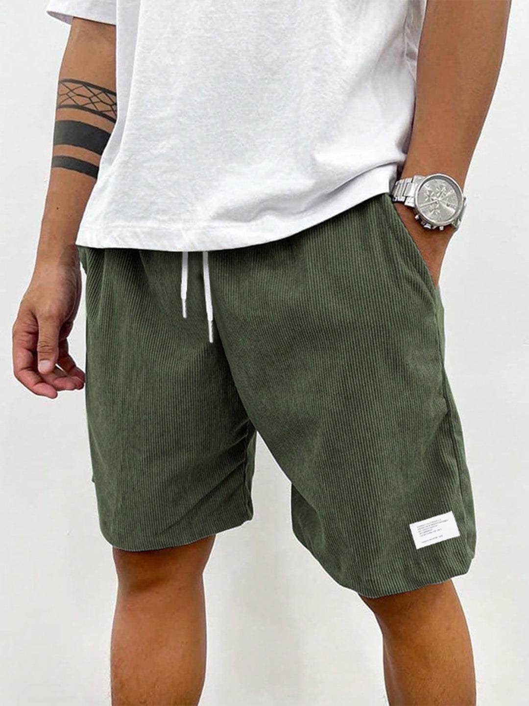 Levoire | Short Velours Léger Homme Été Vert olive