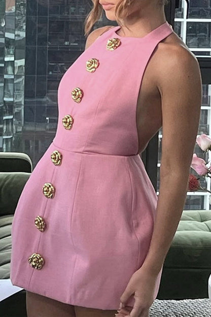 Levoire | Robes Sans Manches Unies Avec Des Fleurs À Col Rond