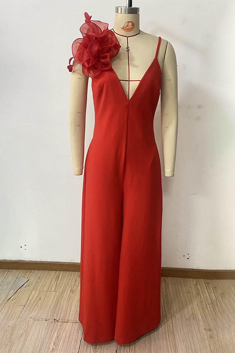 Levoire | Élégant Combinaison À Poitrine Tampon Uni À Col En V Satiné