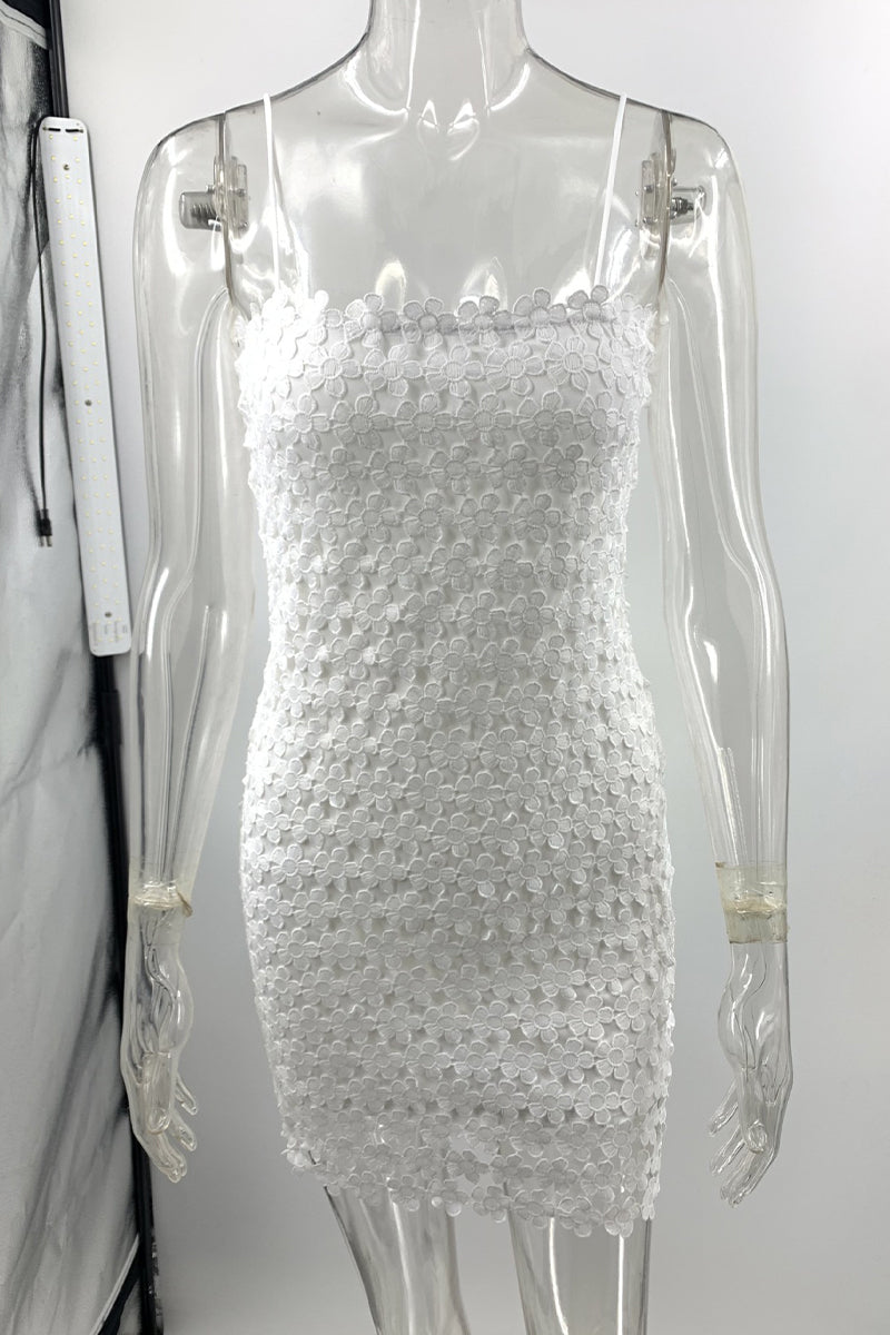 Levoire | Sexy Solide Dentelle Découpée Robe Décolleté