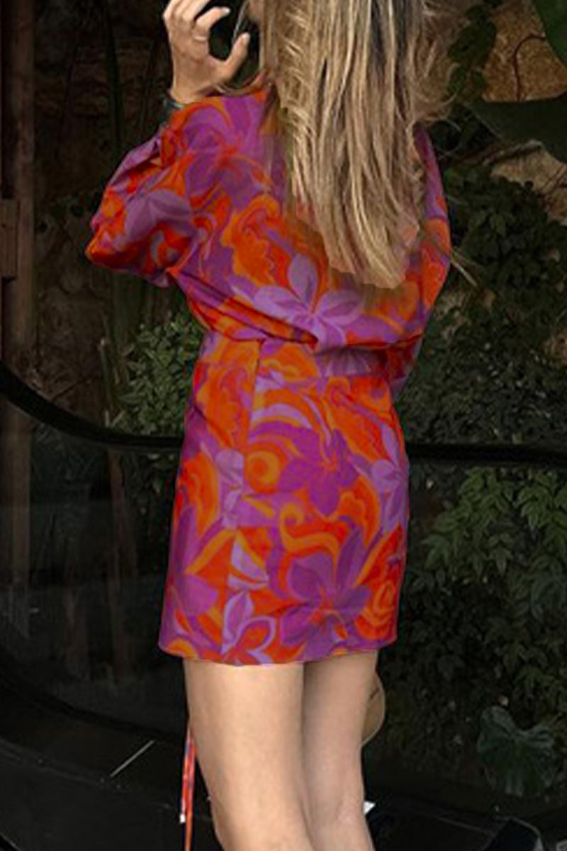 Levoire | Élégante Robe Chemise À Col Rabattu Avec Des Fleurs