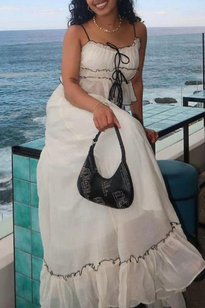 Levoire | Robe Plissée À Deux Pièces Élégante Et Douce Avec Nœud Et Décolleté En U