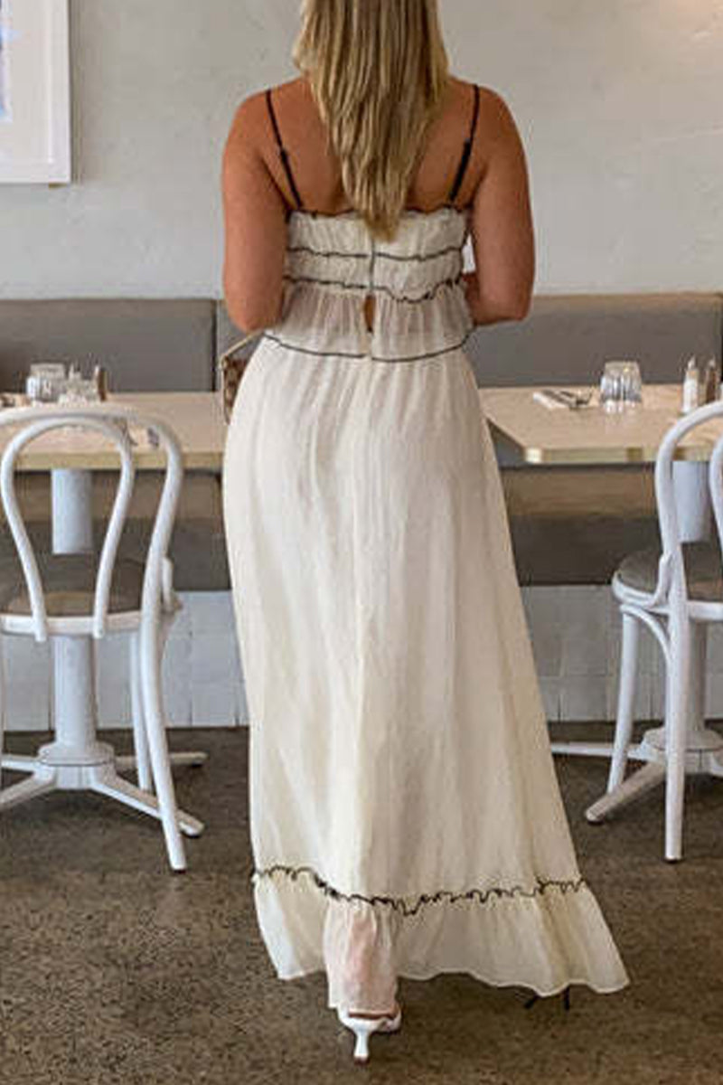 Levoire | Robe Plissée À Deux Pièces Élégante Et Douce Avec Nœud Et Décolleté En U