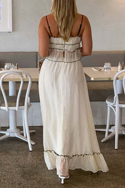 Levoire | Robe Plissée À Deux Pièces Élégante Et Douce Avec Nœud Et Décolleté En U