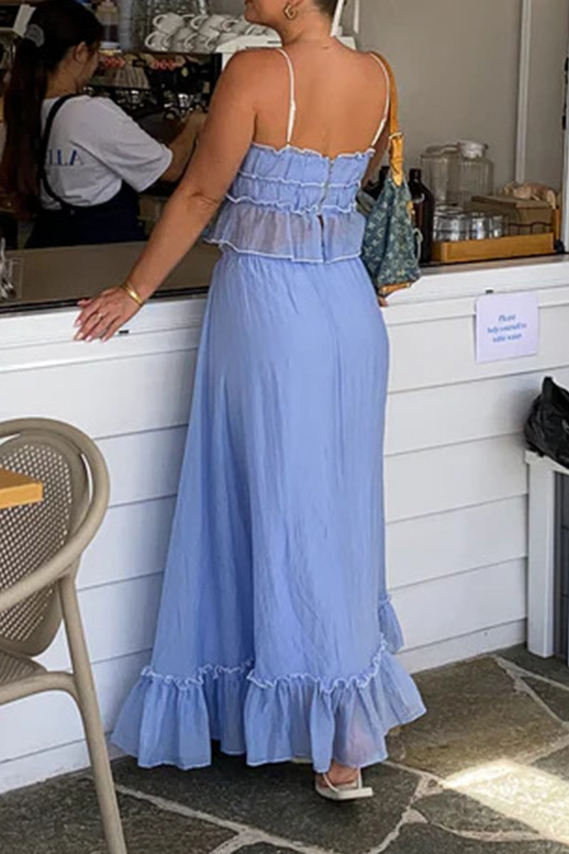 Levoire | Robe Plissée À Deux Pièces Élégante Et Douce Avec Nœud Et Décolleté En U