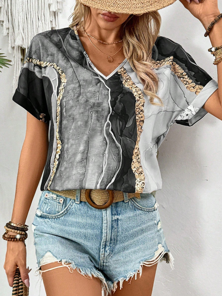 Levoire | Haut Imprimé Boho Décontracté