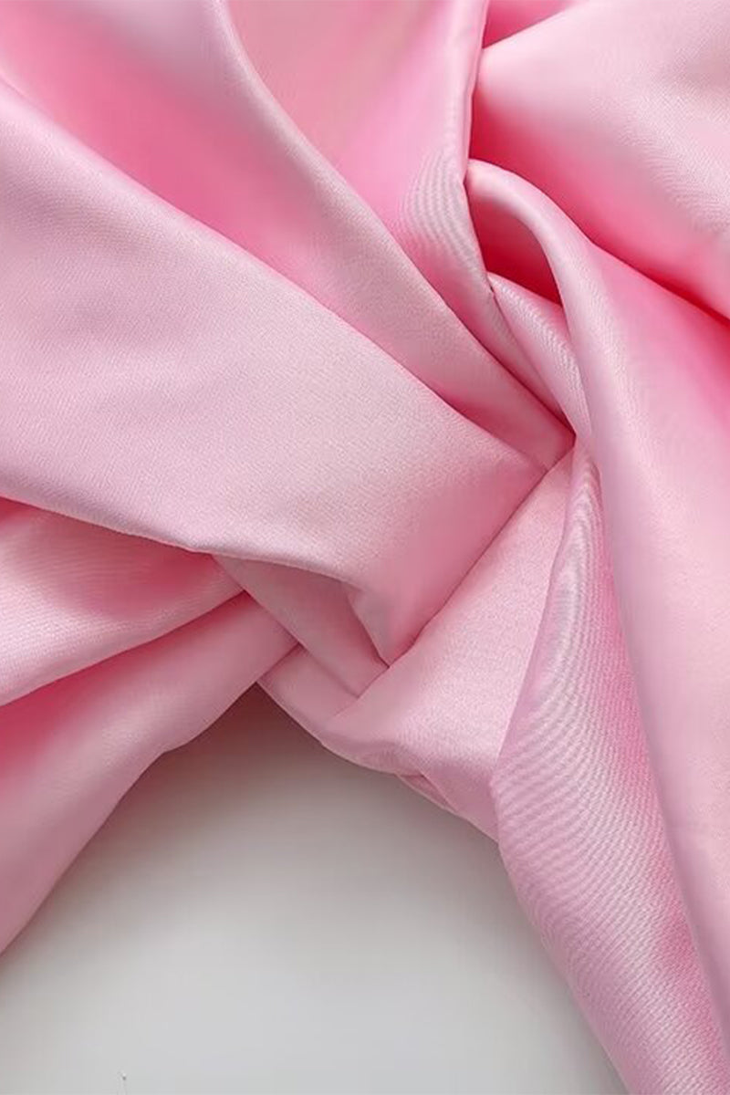 Levoire | Sweet Solid Asymmetrical Top With Bow And V-Neck